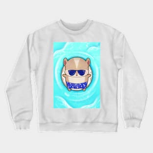 Hamster Summer Vibes Cute Kawaii Beach Themed Crewneck Sweatshirt